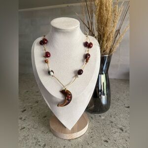 Elegant Red Cord Dolphin Necklace